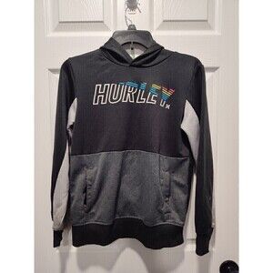 Hurley Pullover Hoodie Youth 14/16 H20‎ Dri Boys Green Black
